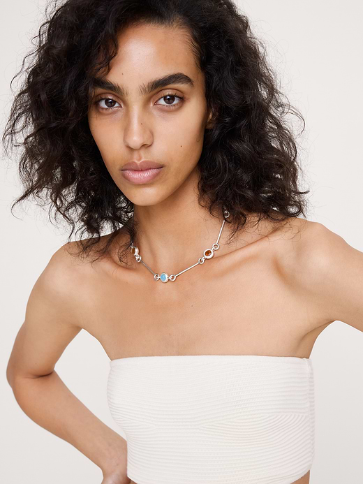 Banana Republic Circle Stone Link Necklace — photo 3