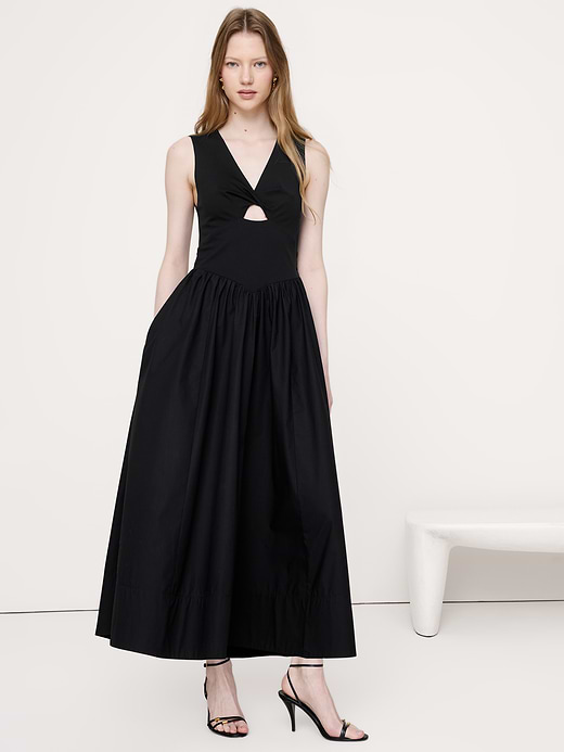 Banana Republic Jersey + Cotton Poplin Cut-Out Maxi Dress — photo 1