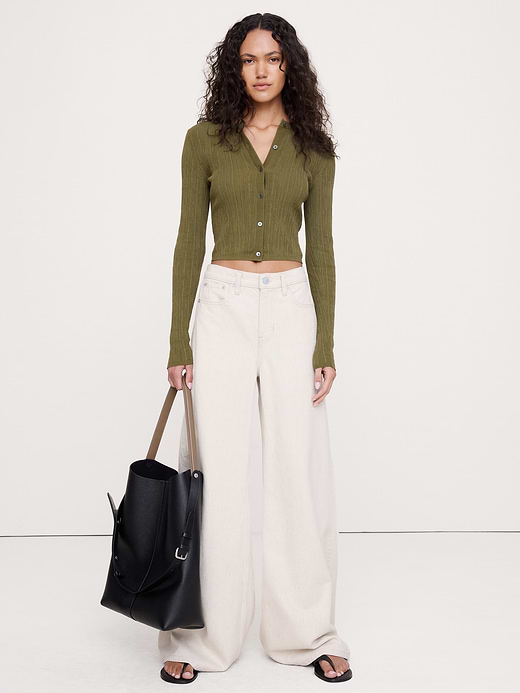 Banana Republic Crinkle Knit Cropped Cardigan — photo 1