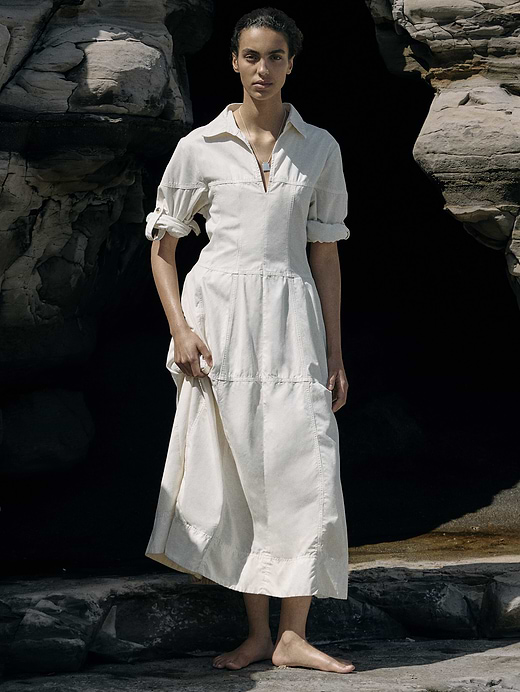 Banana Republic Cotton Twill Paneled Shirt Dress — photo 6