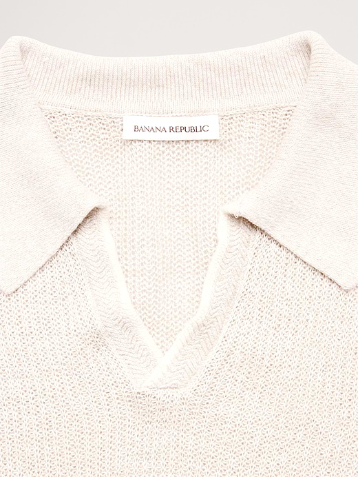 Banana Republic Linen-Cotton Johnny-Collar Sweater Polo — photo 5