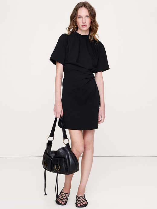 Banana Republic Stretch-Cotton High-Neck Mini Dress — photo 1