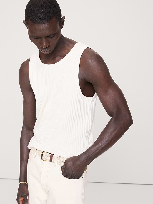 Banana Republic Ribbed Stretch-Cotton Tank — photo 1