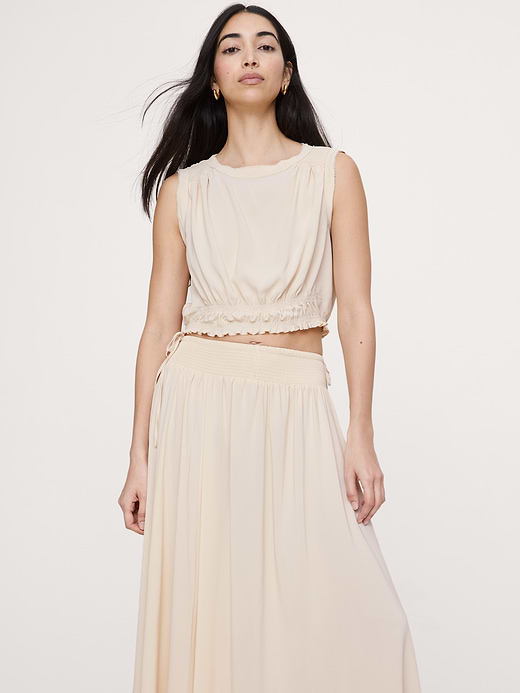 Banana Republic Smocked Georgette Cropped Tank — photo 1