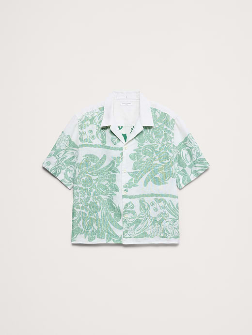 Banana Republic Relaxed-Fit Printed Linen Resort Shirt — photo 5