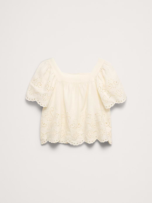 Banana Republic Linen Eyelet Square-Neck Top — photo 5