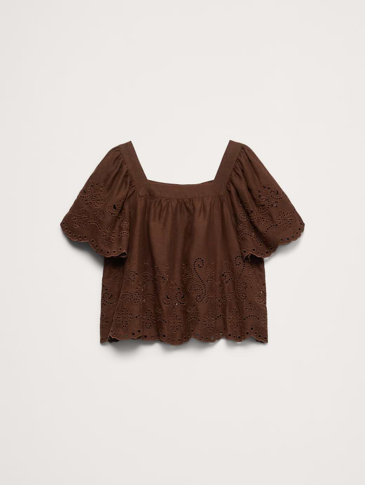 Banana Republic Linen Eyelet Square-Neck Top — photo 5
