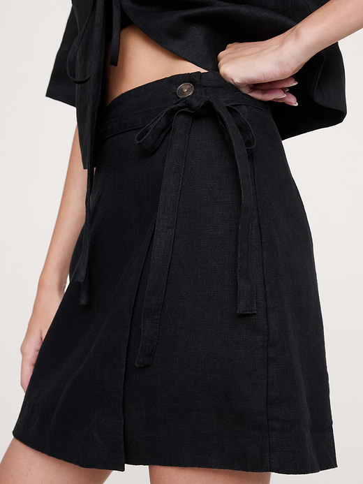 Banana Republic Linen Wrap Mini Skirt — photo 4