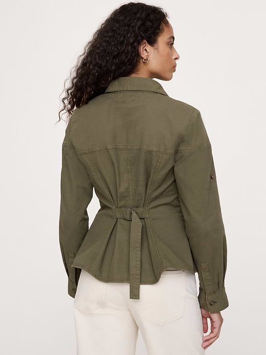 Banana Republic Stretch-Cotton Pleated-Waist Top — photo 3