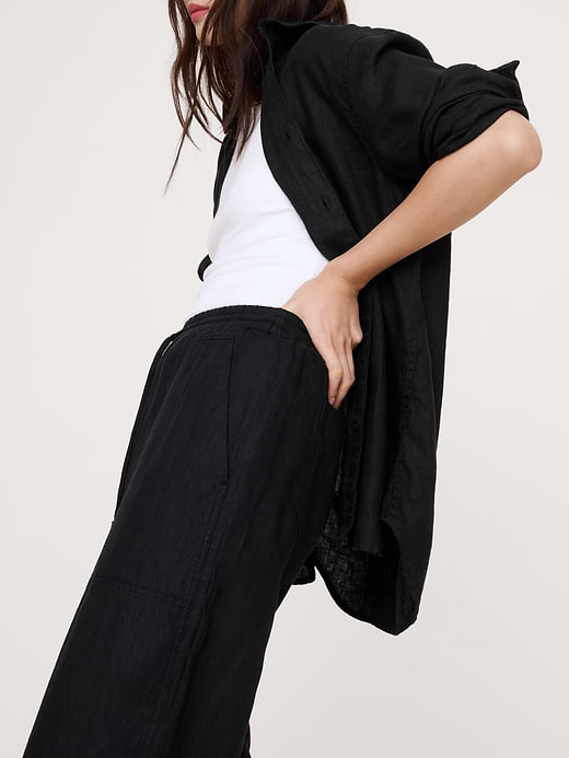 Banana Republic Barrel-Leg Linen Pull-On Pant — photo 4