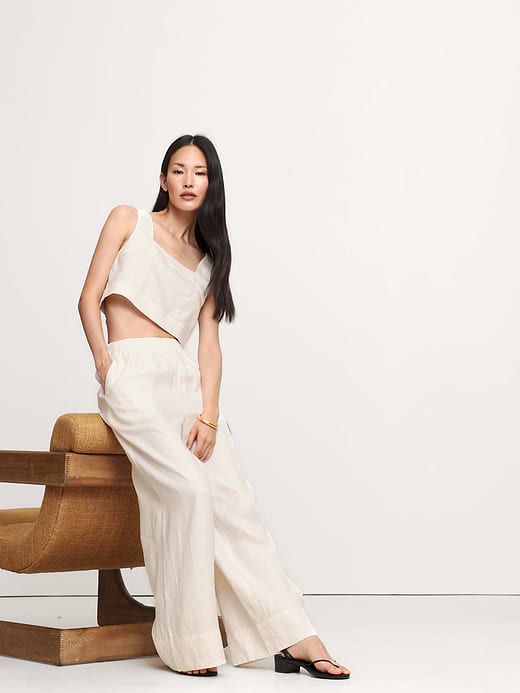 Banana Republic Linen Square-Neck Cropped Tank — photo 6