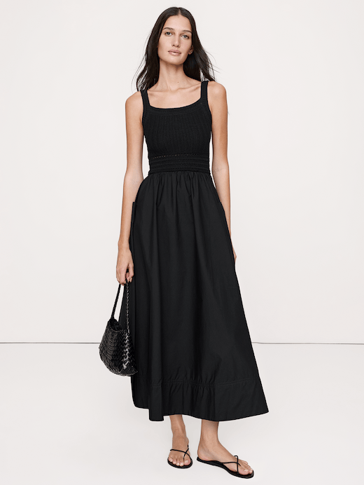 Banana Republic Crochet & Cotton Poplin Mixed-Media Midi Dress — photo 1