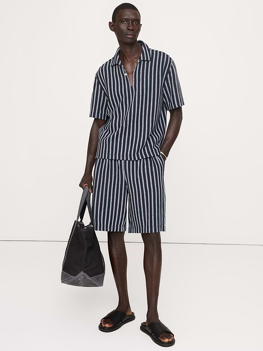 Banana Republic Jacquard Stripe Pleated Pull-On Short — photo 1