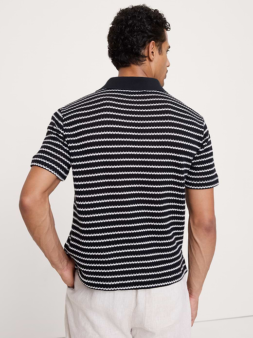 Banana Republic Stripe Johnny-Collar Polo — photo 3