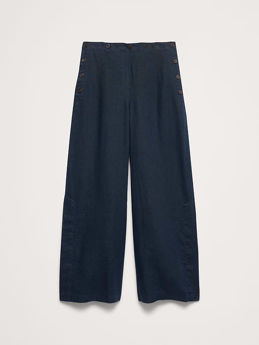 Banana Republic High-Rise Wide-Leg Linen Pull-On Sailor Pant — photo 5