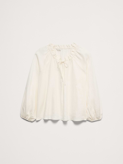 Banana Republic Linen Ruffle-Neck Top — photo 5
