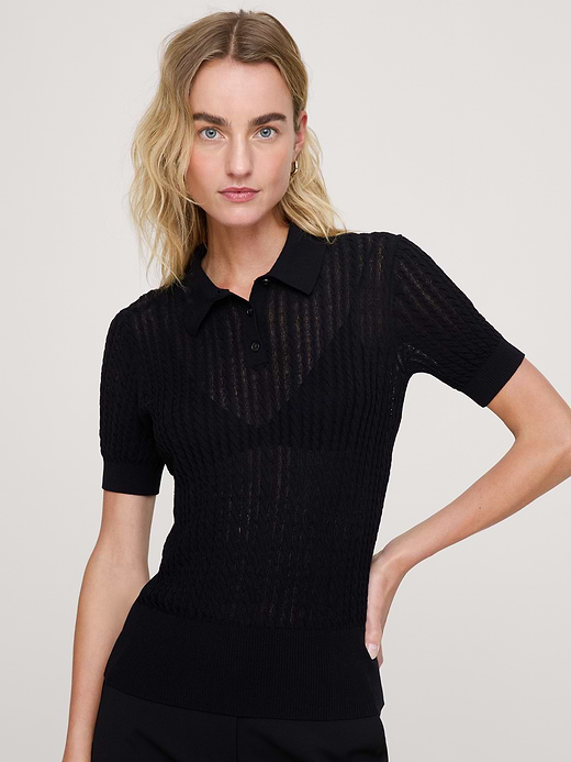 Banana Republic Crinkle Knit Polo — photo 1