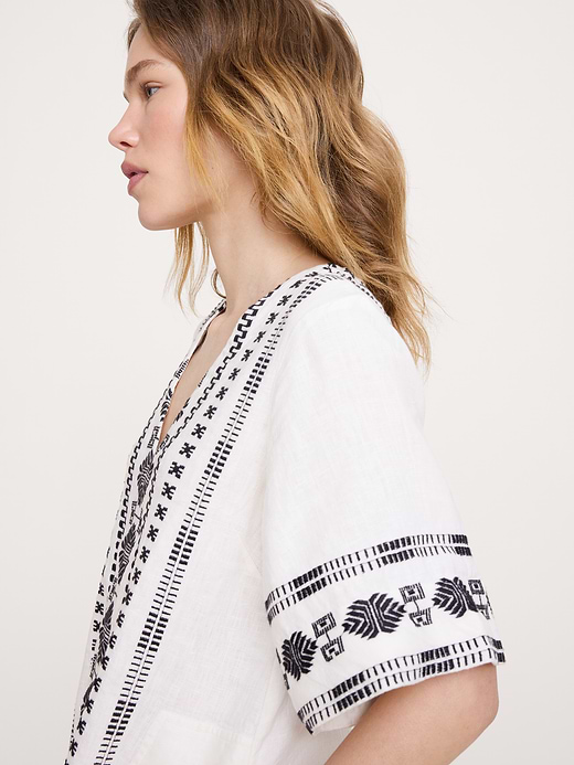 Banana Republic Embroidered Linen Mini Dress — photo 4