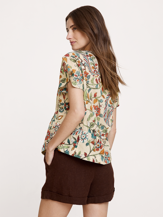 Banana Republic Lightweight Cotton Flutter-Sleeve Top — photo 3