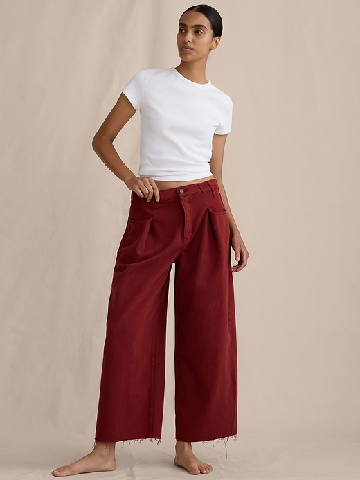 Banana Republic Mid-Rise Loose Pleated Crop Jean — photo 5
