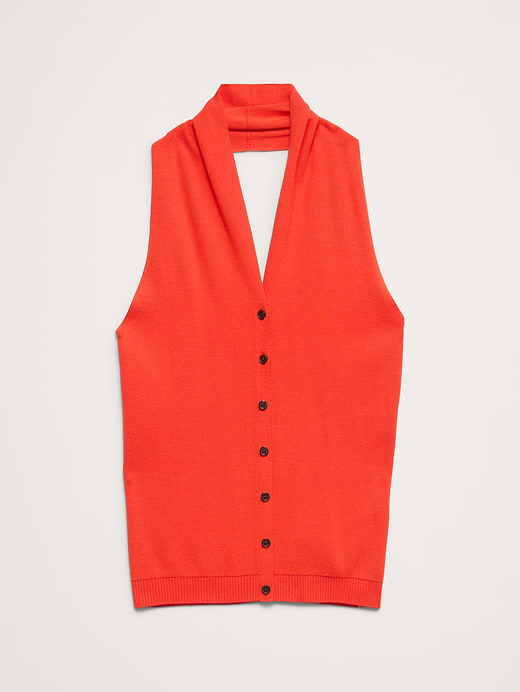 Banana Republic Sculpted Button-Front Halter Top — photo 3