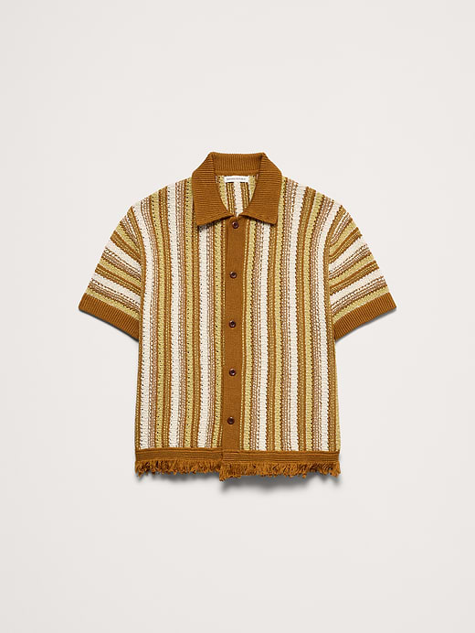 Banana Republic Fringe Cotton Polo Cardigan — photo 5