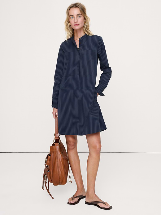 Banana Republic Cotton Trapeze Mini Shirt Dress — photo 1