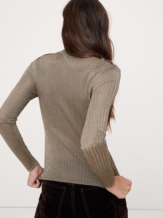 Banana Republic Metallic Shoulder-Epaulet Sweater — photo 3