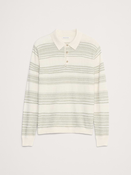 Banana Republic Stripe Cotton-Linen Sweater Polo — photo 5