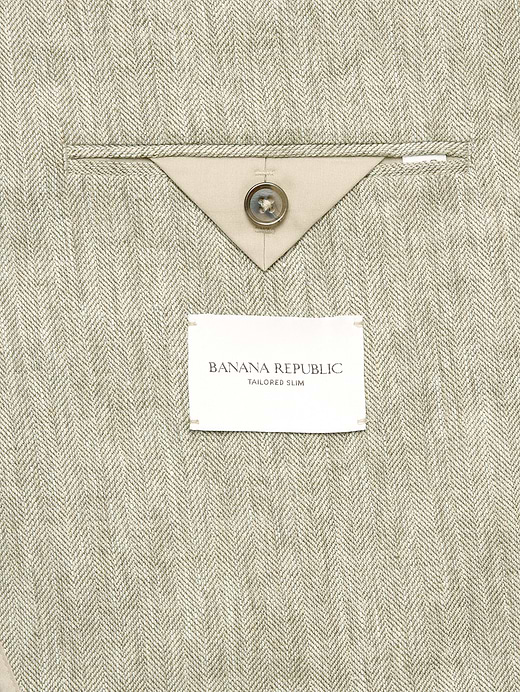 Banana Republic Tailored Slim-Fit Green Linen-Cotton Suit Jacket — photo 8