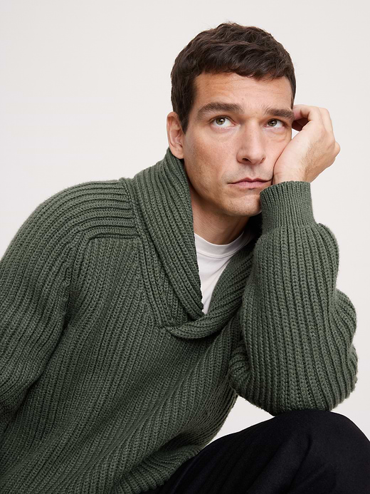 Banana Republic Ribbed Shawl-Collar Sweater — photo 4