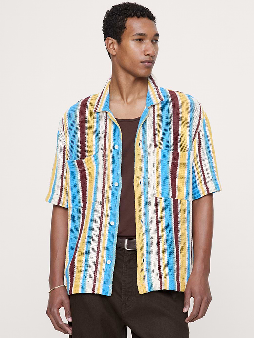 Banana Republic Cotton Mesh Resort Shirt — photo 1