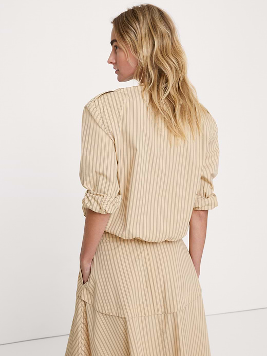Banana Republic Cotton Poplin Bubble-Hem Shirt — photo 4