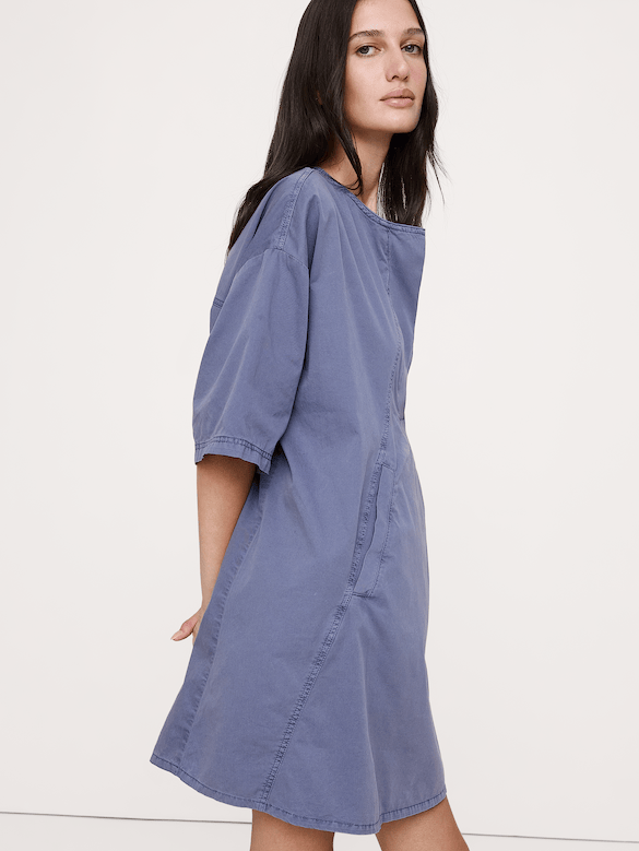 Banana Republic Cotton-Twill Pocket Mini Dress — photo 4