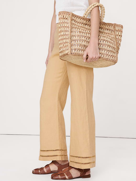 Banana Republic Mid-Rise Kick-Flare Linen Ankle Pant — photo 4