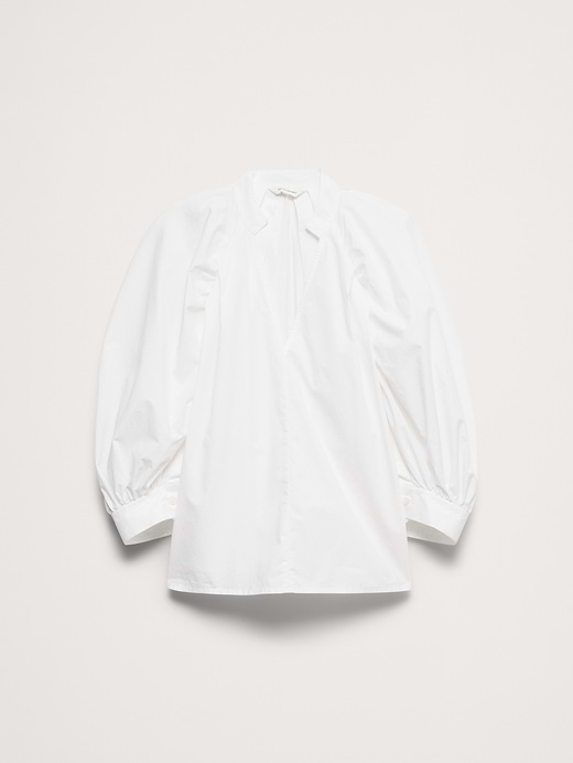 Banana Republic Cotton Poplin Split-Neck Top — photo 5