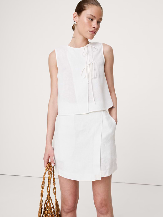 Banana Republic Linen Wrap Mini Skirt — photo 4