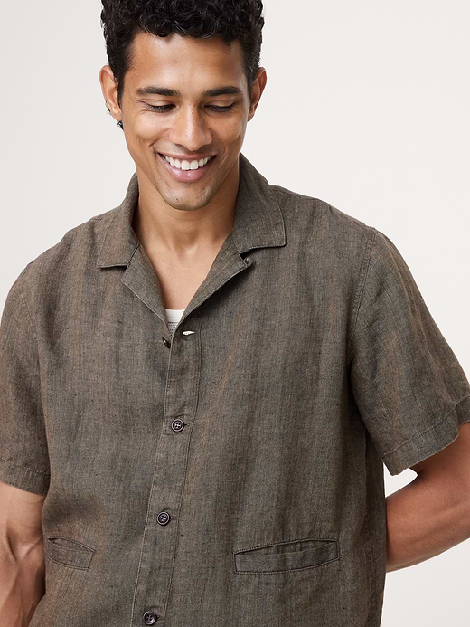 Banana Republic Standard-Fit Linen Resort Shirt — photo 4