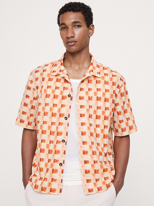 Banana Republic Relaxed-Fit Slub Cotton Resort Shirt — photo 1