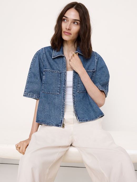Banana Republic Denim Flare-Sleeve Jacket — photo 4