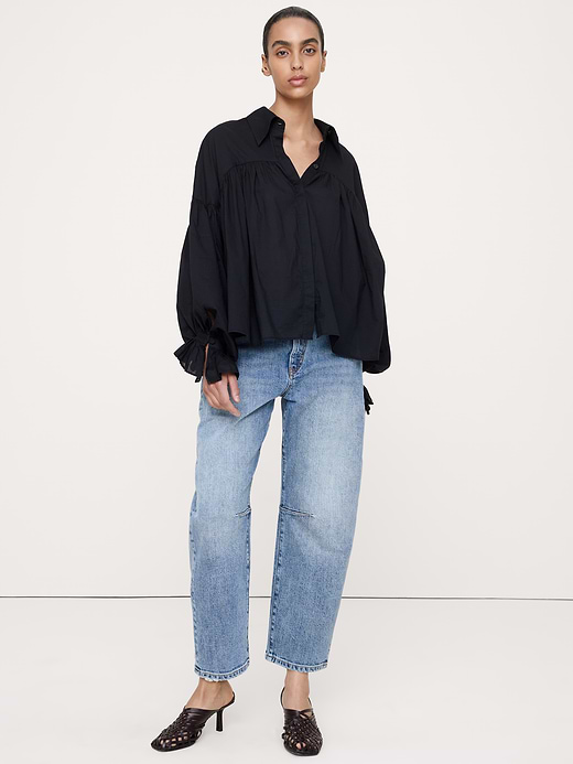 Banana Republic Cotton Balloon-Sleeve Shirt — photo 1