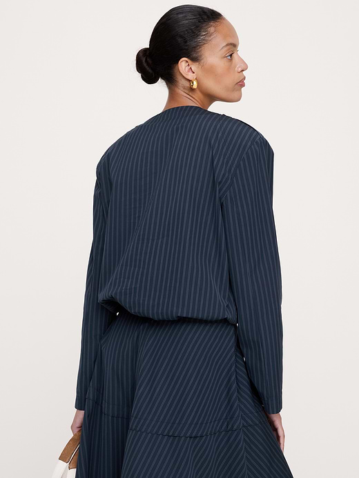 Banana Republic Cotton Poplin Bubble-Hem Shirt — photo 4