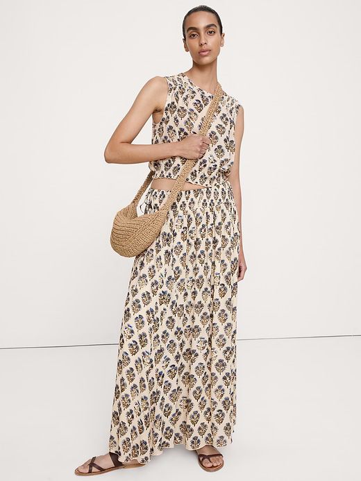 Banana Republic Smocked Georgette Maxi Skirt — photo 5