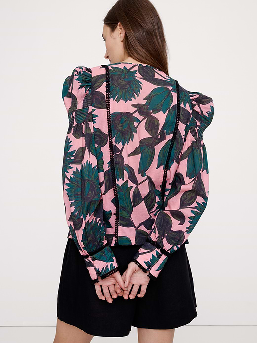 Banana Republic Lightweight Cotton Puff-Sleeve Top — photo 3
