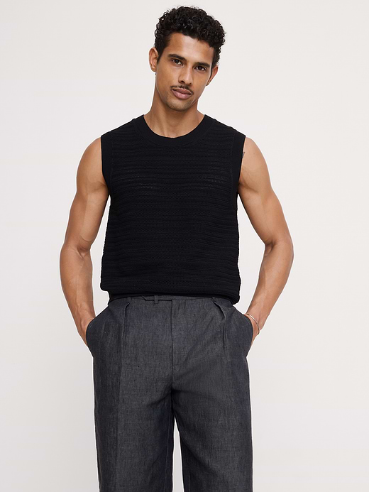 Banana Republic Cotton-Linen Mesh Tank — photo 1