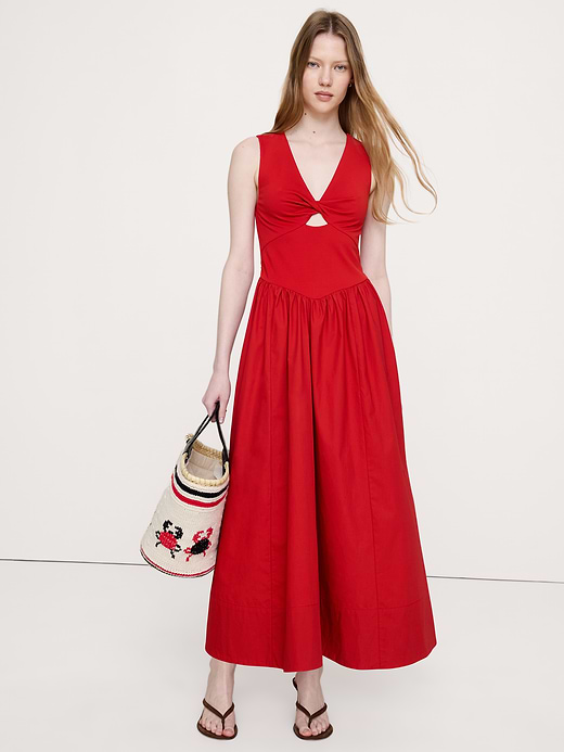 Banana Republic Jersey + Cotton Poplin Cut-Out Maxi Dress — photo 1