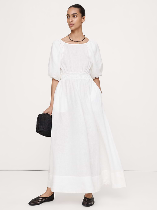 Banana Republic Linen Puff-Sleeve Maxi Dress — photo 1