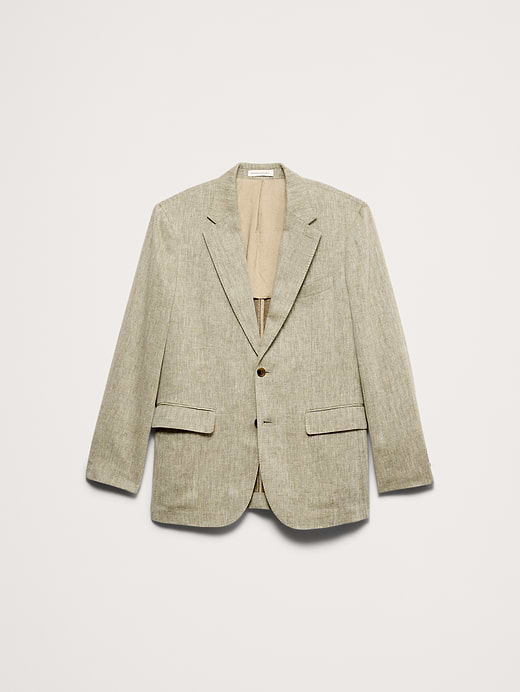 Banana Republic Tailored Slim-Fit Green Linen-Cotton Suit Jacket — photo 5