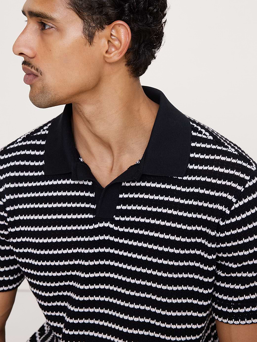 Banana Republic Stripe Johnny-Collar Polo — photo 4