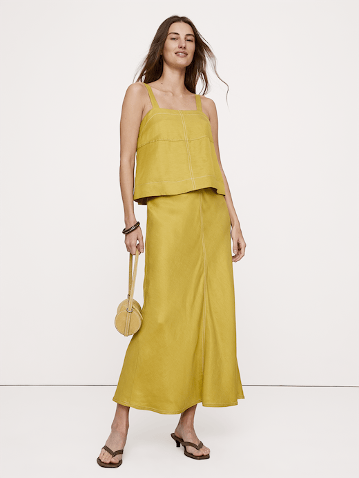 Banana Republic Viscose-Linen Bias-Cut Maxi Skirt — photo 1